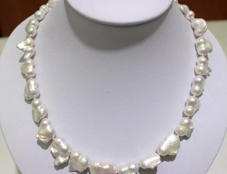 

Jewelr 006454 White keshi pearl freshwater pearl necklace