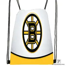Пользовательские Бостон-Брюинз, Drawstring сумка-рюкзак милый рюкзак дети сумка(черный назад) 31x40 см#20180611-02-85