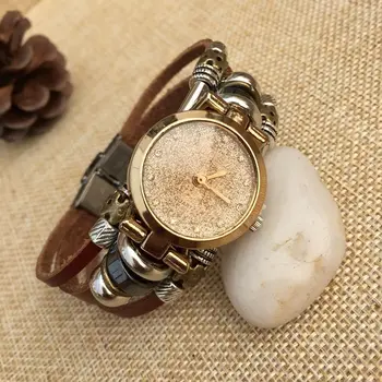 

2018 New Fashion Women Leather Bracelet Watch Women Dress Watches Vintage Quartz Analog Wrist Watch Clocks Relogio Feminino Gift