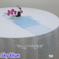 Комплект синего цвета цвет узкая скатерть из органзы дешевая беговая дорожка свадебный отель вечерние шоу украшения кристалл мерцание