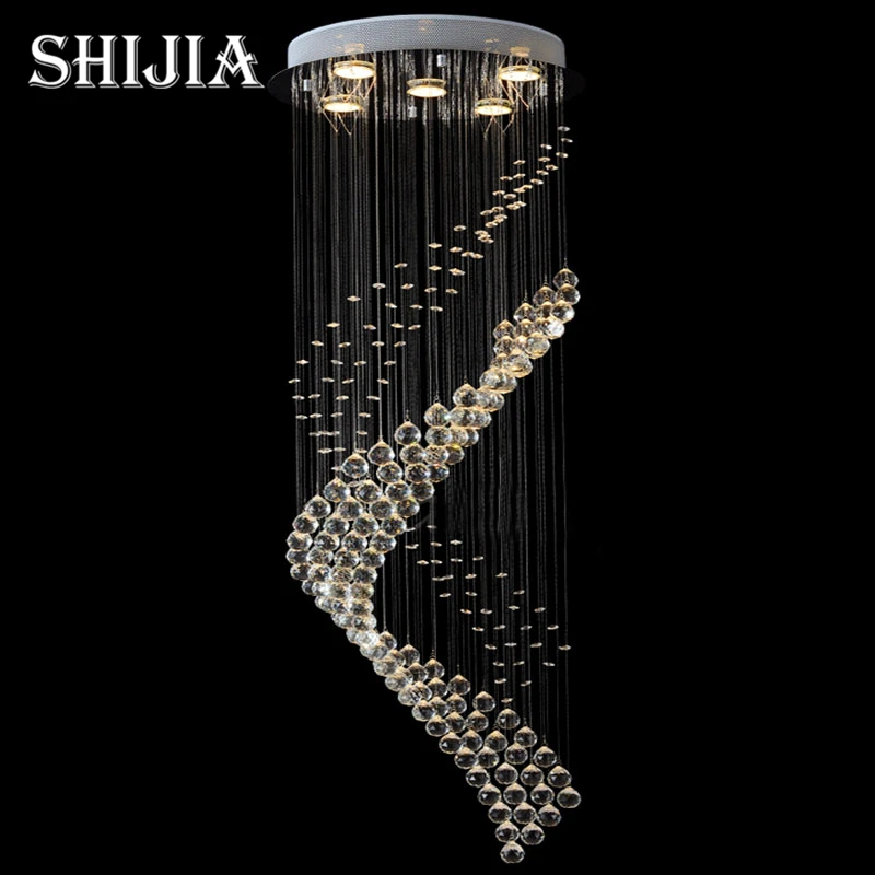 

new round LED Crystal Light modern crystal chandelier hang lamp for room/hotel/staircase Dia50*H150cm