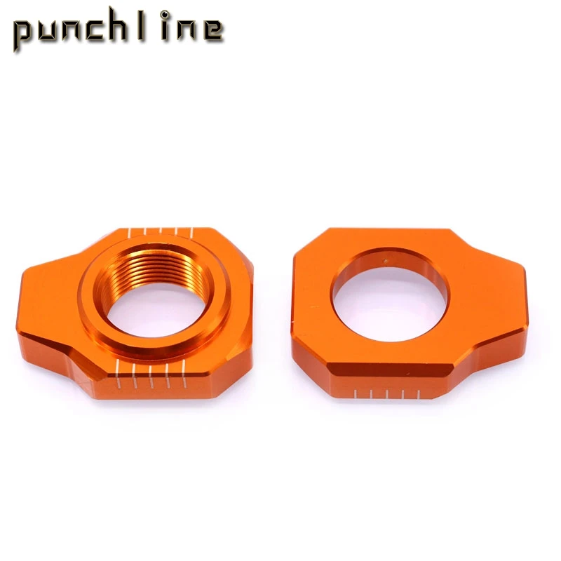 

Fit For KTM 125-300 EXC 125-300 EXC-F 125-300 XC-W 125-300 XCF-W 350-530 EXC 350-530 EXC-F 00-15 rear chain adjuster axle blocks