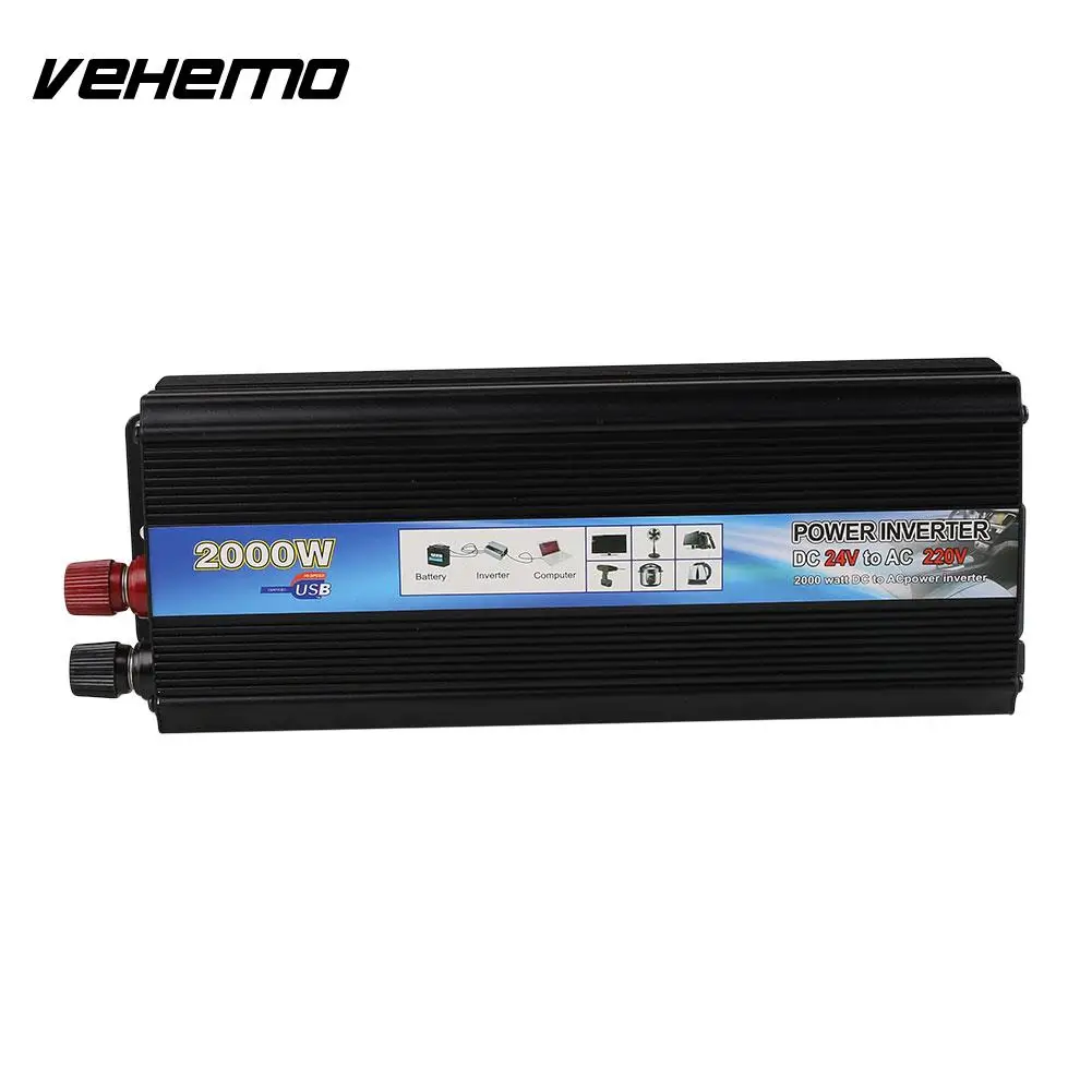 Vehemo 24V To 110V / 12V To 220V Car Inverter Charger Solar Inverter