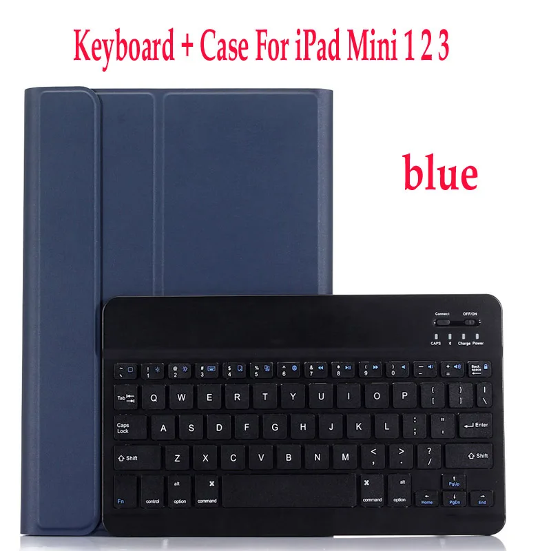 Беспроводной Bluetooth клавиатура чехол для iPad Mini 1 2 3 4 5 для iPad Air 1 2 3 нового iPad 9,7 Pro 9,7 10,5 11 - Color: For mini 1 2 3 blue