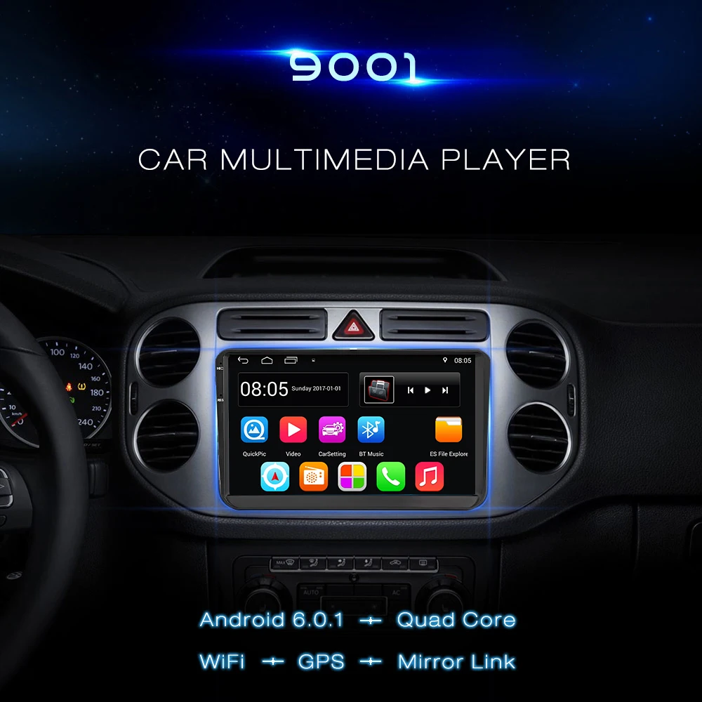 STAPON 9001 Android 6.0.1 Quad-core 9-inch GPS WiFi Car Multimedia Player for VW
