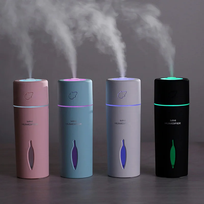 GXZ Mini Leaf USB Air Humidifier 7 Colors LED Lights Ultrasonic Mist ...