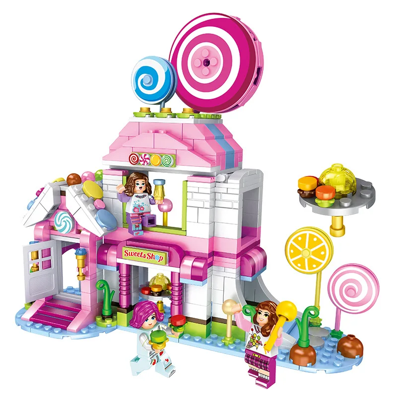 

520pcs Children's building blocks toy Compatible Legoings city friends girls Lollipop Cottage DIY figures Bricks birthday gifts
