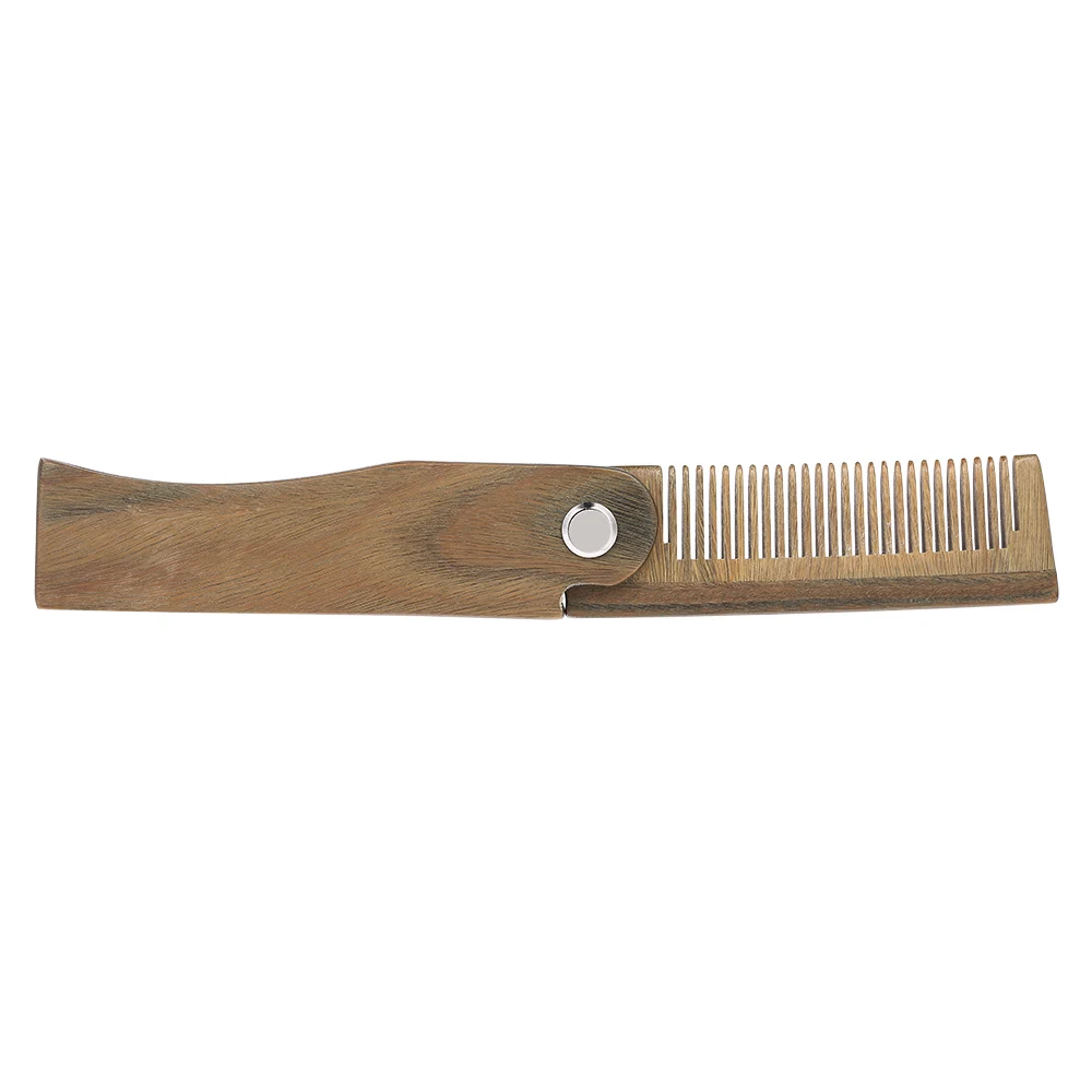 Wooden Folding Beard Comb by Beard Portable Beard Trimming Guide Comb