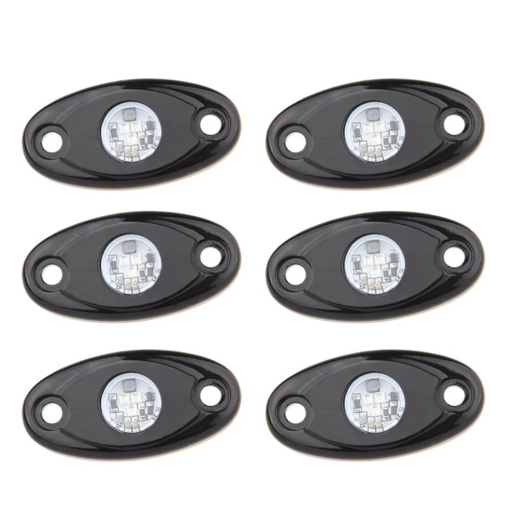 8x RGB LED Rock Lights Multi-Function Mini Bluetooth 4x4WD off-road Vehicle Pods F_