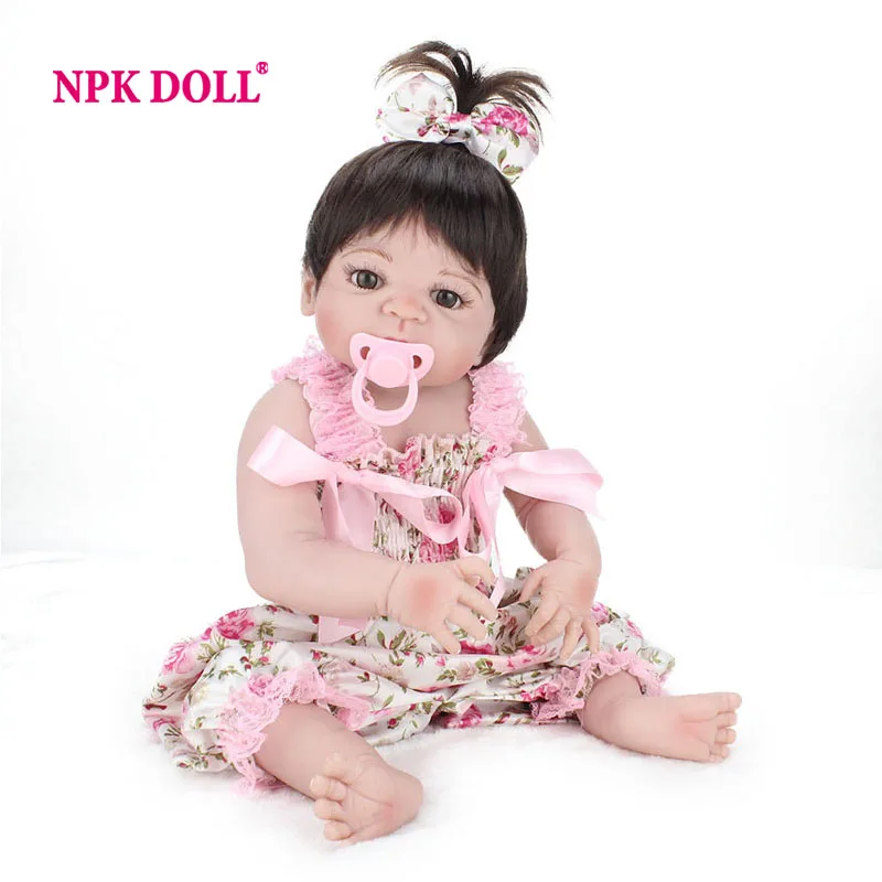 Кукла реборн NPKDOLL полностью виниловая младенец для девочек 55 см Реалистичная
