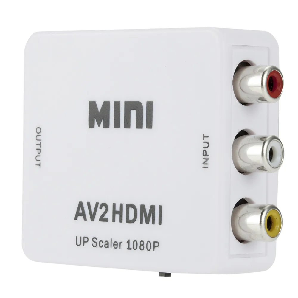

Mini AV to HDMI Converter Adapter AV CVBS 3RCA to HDMI Converter Box 1080P Video AV2HDMI Converter for HDTV TV PS3 PS4 DVD XBox