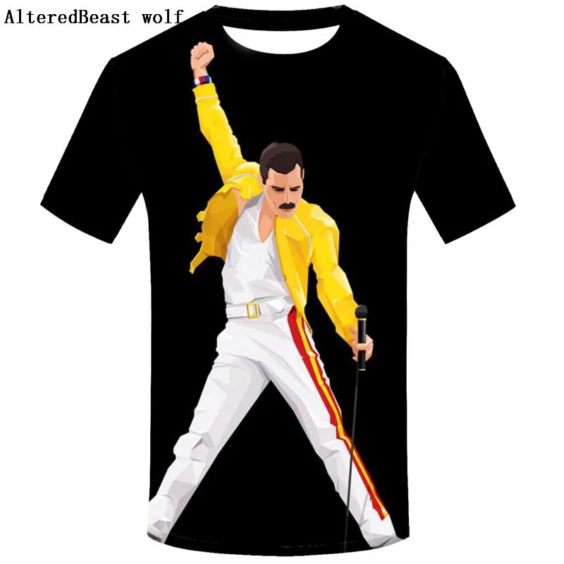 

Fashion Men QUEEN FREDDIE MERCURY Print T-shirt Summer Men Queen Brand Men harajuku T shirt Short Sleeve tee Funny T Shirt homme