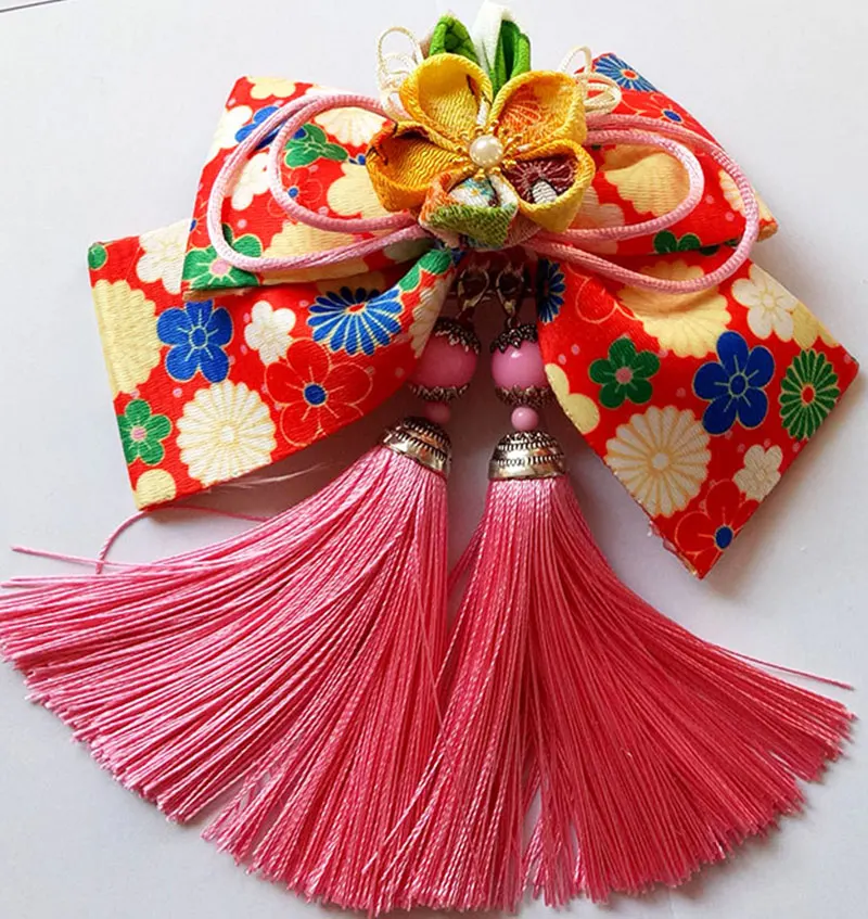 Japanese Style Custom Made Kimono Bow Tie Cosplay Accessories Lady