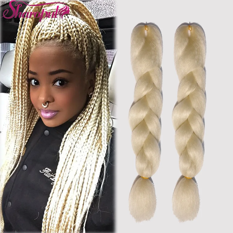 10pcs Synthetic Kanekalon Braiding Hair 24''613# Blonde ...