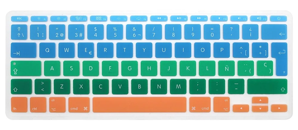 

A1370 A1465 EU UK Spanish Keyboard Cover for Mac Macbook 11" Silicone Rainbow Series Film Skin Keyboard Protector