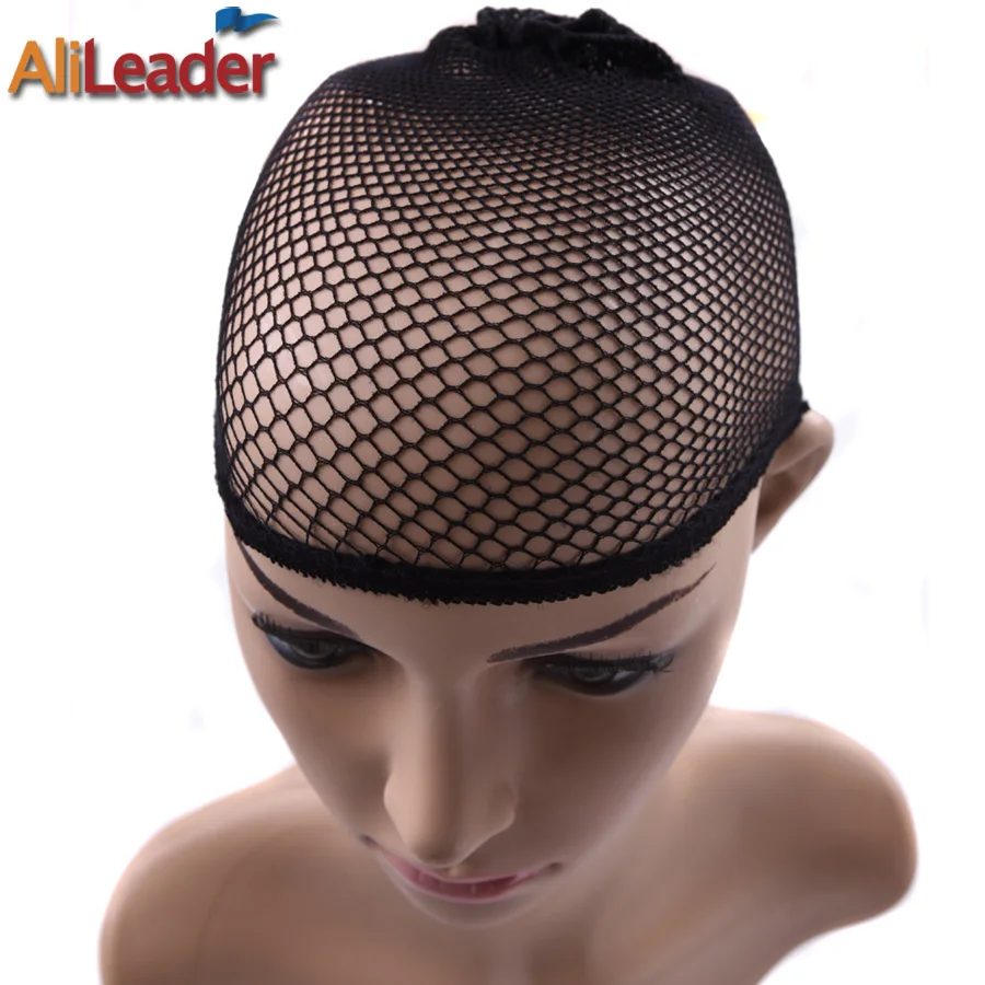 

2Pcs/Lot Head Caps For Women For Wigs Hair Net Cap Great Elastic Weaving Cap Black Hairnets Cool Mesh Weaving Cap & Hairnets