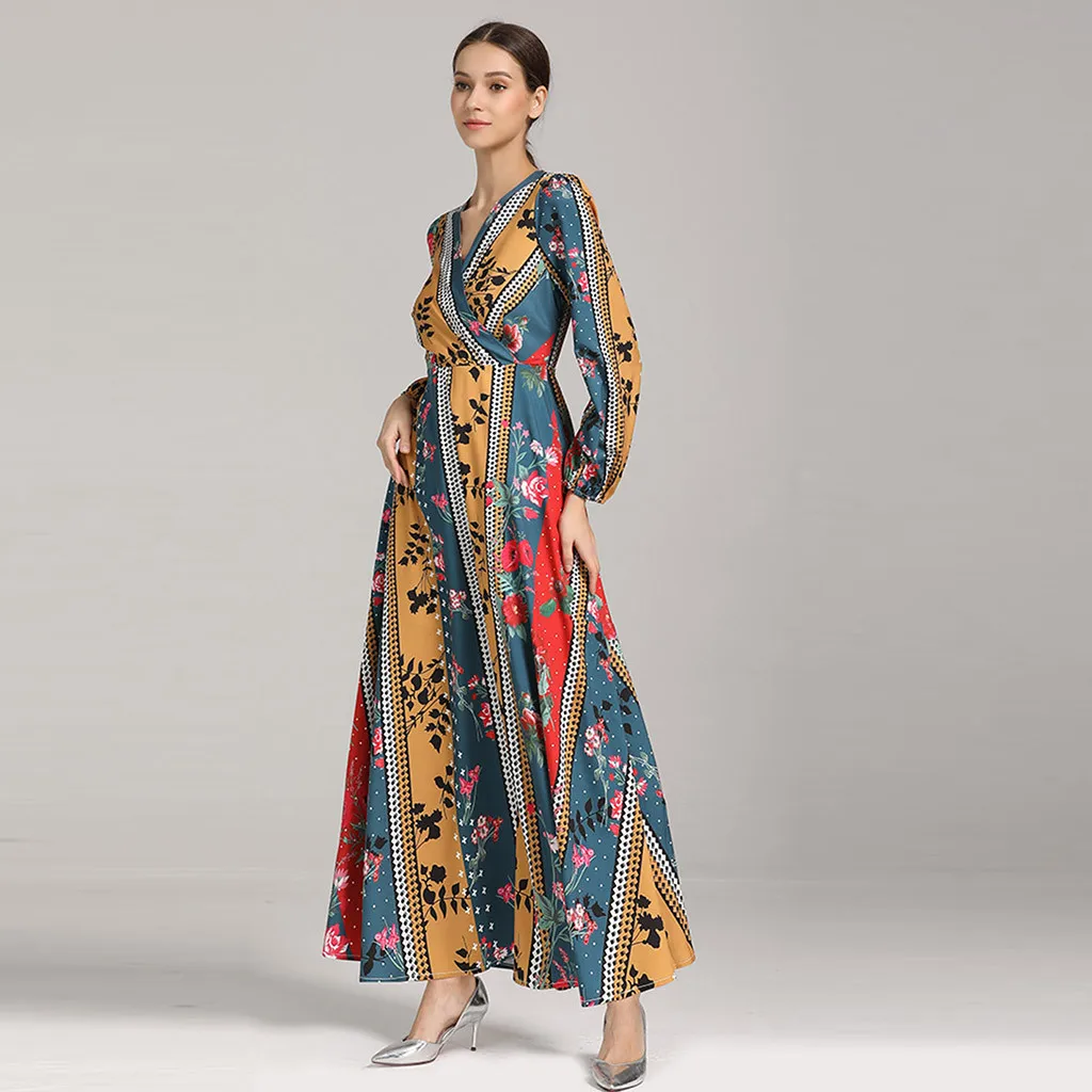 jilbabs Muslim abayas dress for Women dubai Clothing Print Bohemian