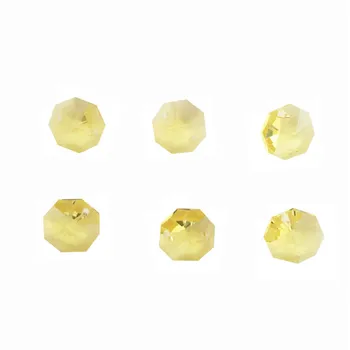 

Free Shipping 1000pcs/Lot , Lt Topaz Color ,14mm Crystal Octagon Beads In 2 Holes For Home Decoration Accessories