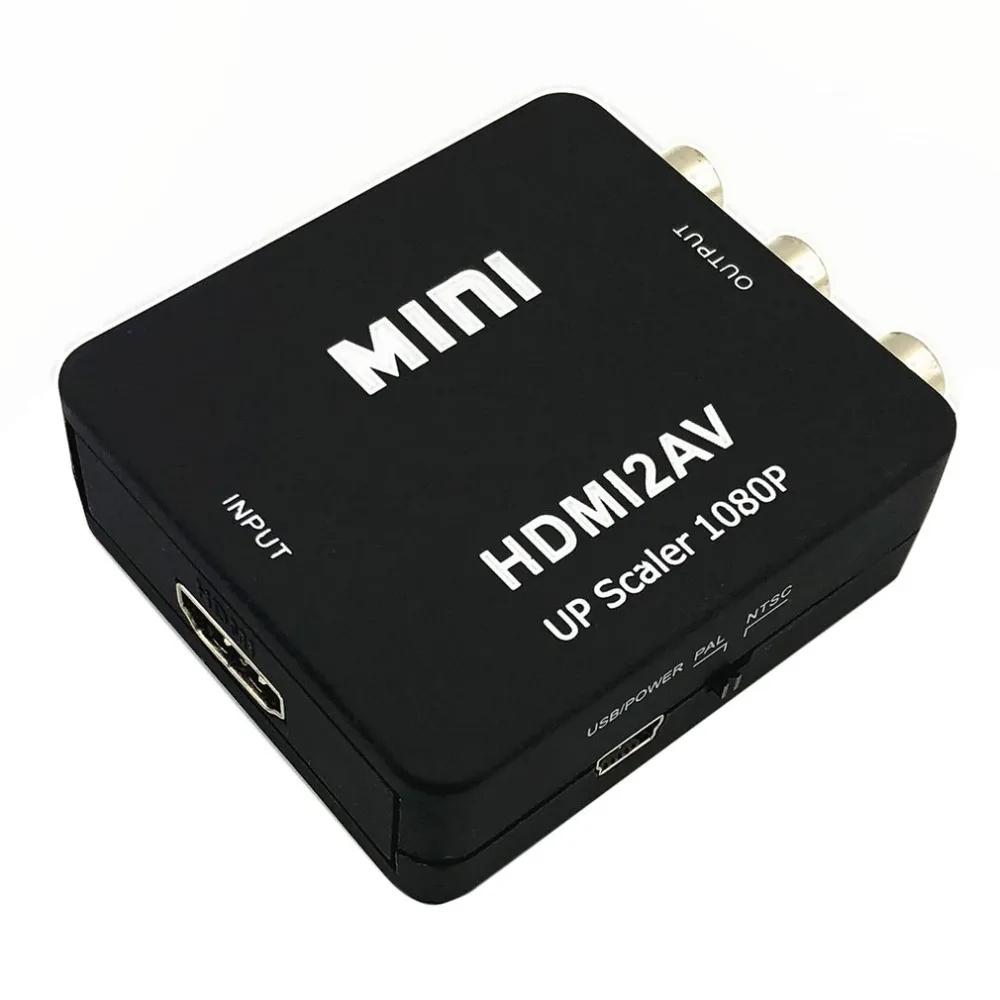 Mini HDMI для RCA композитный AV конвертер CVBS 3RCA Видео Кабель-адаптер 1080 P Full HD вниз-Масштабирование видео конвертер