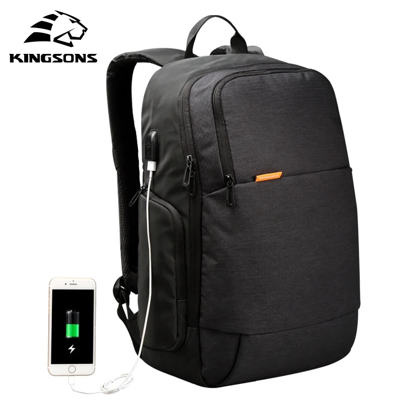 

Kingsons 15.6 inch Laptop Men Backpack Business Travel Unisex Knapsack Anti theft With USB Charger Waterproof Women Military Bag