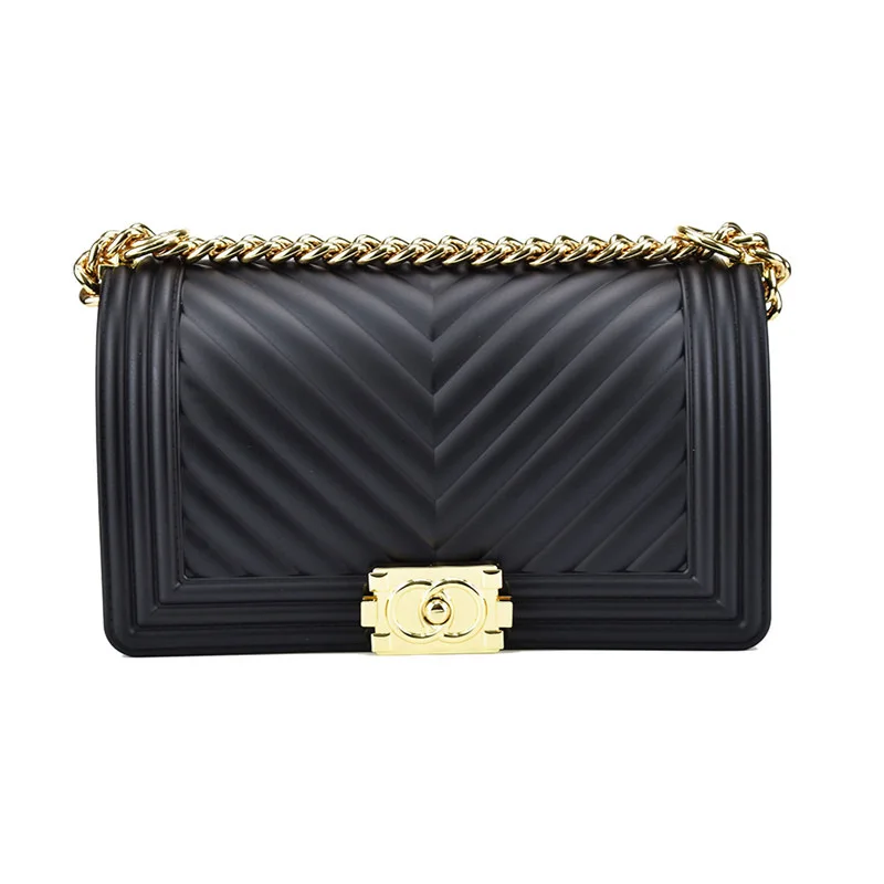 

2019 New Matte PVC Chain Shoulder Messenger Bags High Quality V Lattice Women Purses and Handbags Luxury Fashion Bags Sac A Main