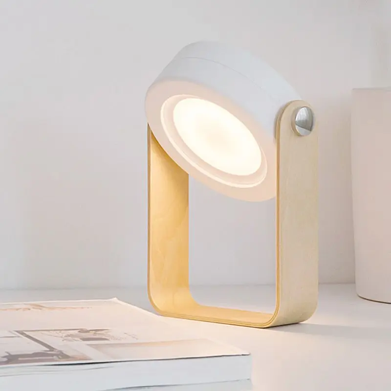 

Creative wooden handle portable lantern lamp telescopic folding led table lamp charging night light reading lamp