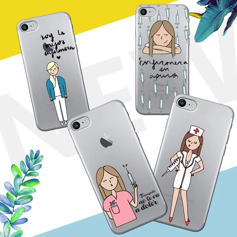 Spanyol Lucu Kartun Obat Perawat Dokter Gigi Tpu Lembut Silicone Ponsel Case Untuk Iphone Se S X Xr X Max Di Telepon Spanyol Lucu Kartun Obat Perawat Dokter Gigi Tpu Lembut Silicone Ponsel Case Untuk Iphone Se S X Xr X Max Di Telepon