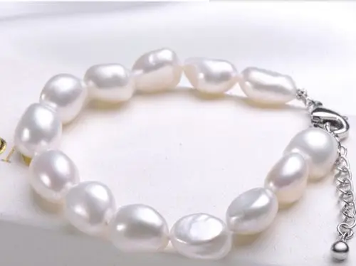 

FREE SHIPPING HOT sell new Style >>>> charming11-12mm south sea white baroque pearl necklace 7.5-8inch