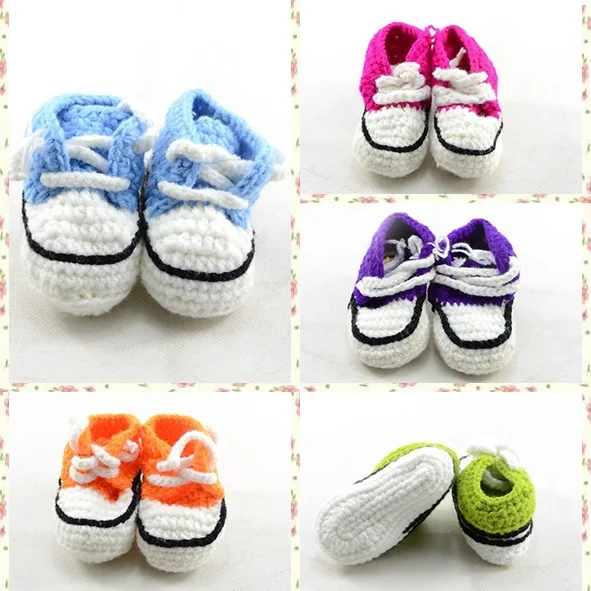 

Hot sale Newborn baby knitted shoes Toddler soft comfortable crochet shoes Infant handmade first walk boots 10pairs/lot S076