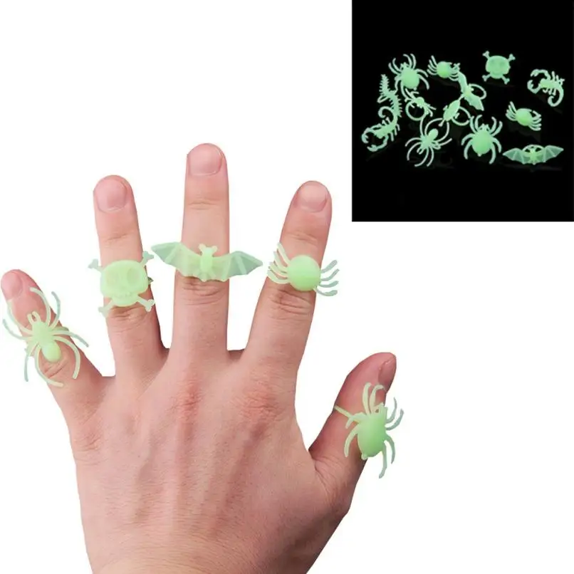 

New Halloween Dance Party Accessories Toys Luminous Insects Ring Juguetes de Halloween Articoli per Halloween Toys Supplies Hot