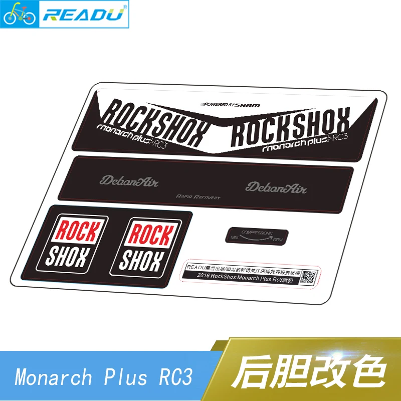 

2016 ROCKSHOX Monarch Plus RC3 Rear shock absorber sticker bike RC3 decals