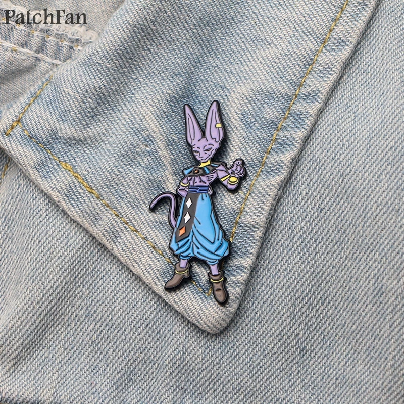 Patchfan Жемчуг дракона Beerus Кот цинк галстук мультфильм булавки рюкзак одежда броши для мужчин и женщин шляпа Декоративные значки медали A1379