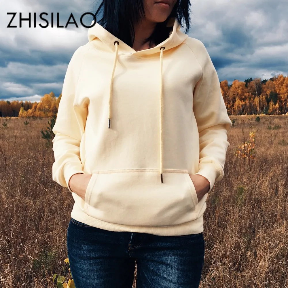 

ZHISILAO Woman Pullover Hoodie Harajuku Women Sweatershirt Hoodie Oversize Feminino Winter Solid Plus Size Pull Femme Hiver 2018