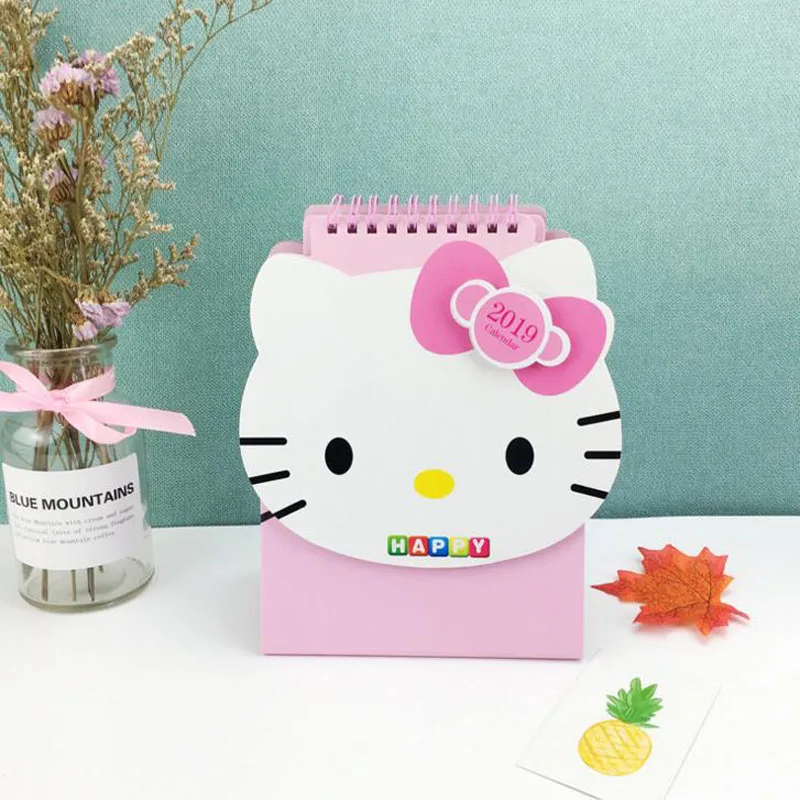 

1 Pcs Kawaii Cartoon Japan Hello Kitty 2019 Year Paper Calendar Student KIds Gift Stationery