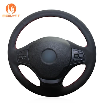 

MEWANT Hand-stitched Black Suede Anti-slip Car Steering Wheel Cover for BMW F30 F31 F34 F20 F21 F22 F23