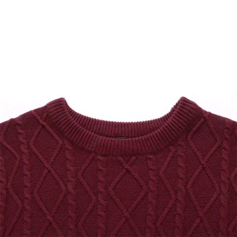 2019 Thicken Cable-Knit Sweater Men Cotton Knitted Crew Neck Men Pullover Autumn Winter Male Sweater MuLS Brand 3XL Dropshipping 05