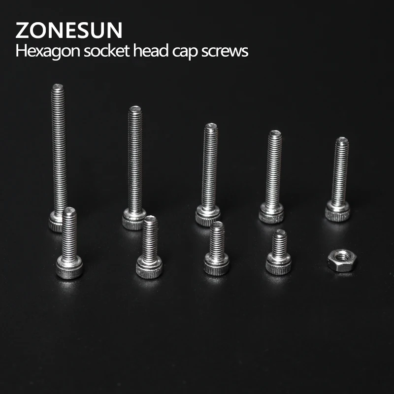 ZONESUN 360 шт./лот 304 нержавеющая сталь M3 * 6/8/10/16/18/20/25/30 шестигранный Набор торцевых