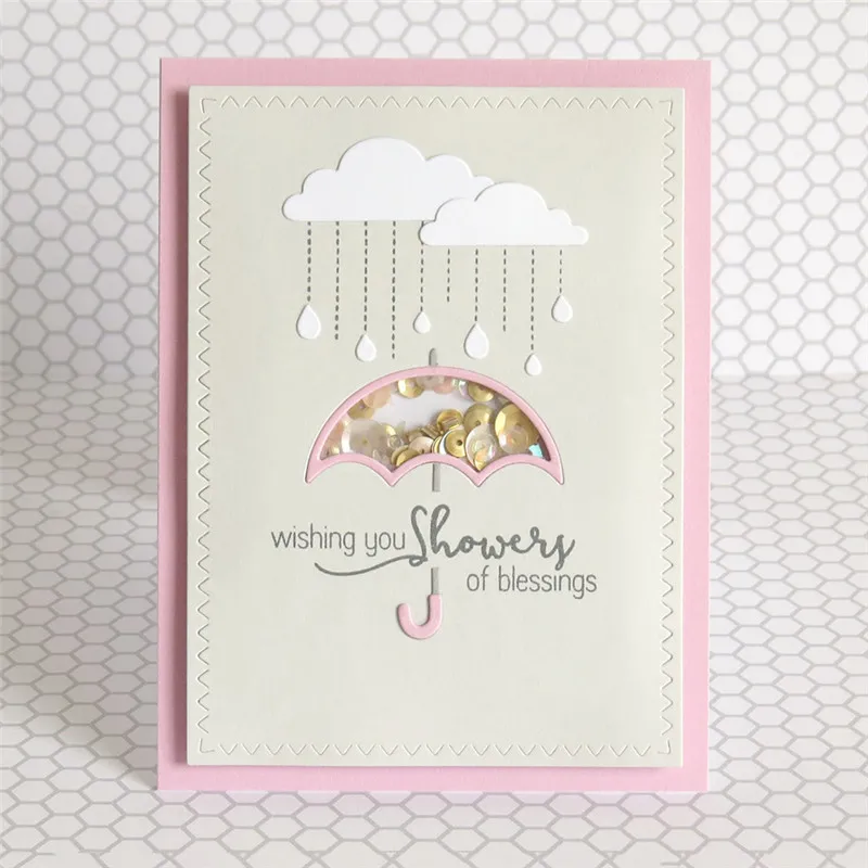 

YaMinSanNiO Weather Scrapbooking Metal Cutting Die Umbrella Cuts for Card Making Rainbow Sun Craft Decorative Embossing Paper