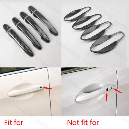 

12x Carbon Fiber Color Fit For Honda CRV CR-V 12-16 Door Handle Catch Cover Trim