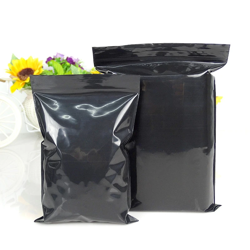 theorie kalmeren Opeenvolgend Leotrusting 100 stks Zwart Plastic Ziplock Zak Zwart Zonwerend Zip  Verpakking Zak PE Plastic Hersluitbare Black Gift Bags|Gift Bags & Wrapping  Supplies| - AliExpress