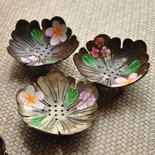 Творческий ручной работы из натурального дерева ванная комната мыльница контейнер кухня Ванна Губка хранения чашки стойки мыло держател