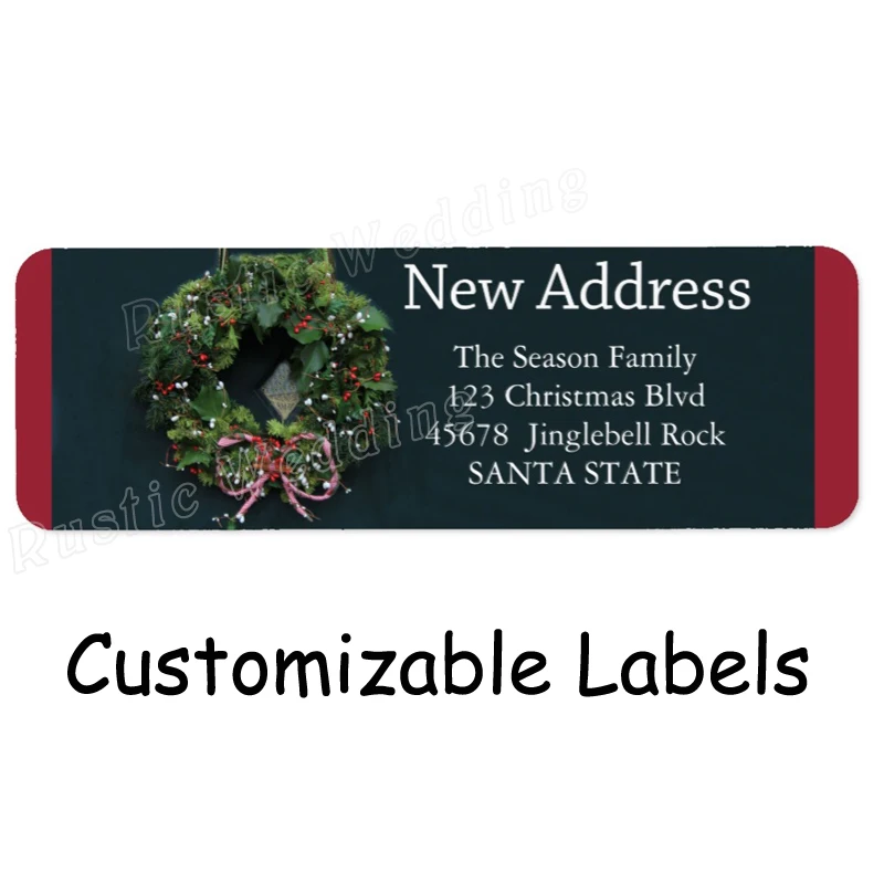 new address x mas wreath holiday label address labels merry kissmas christmas goodie bag label tags for gift bags holders in stockings gift holders - New Address Christmas Cards new address x mas wreath holiday label address labels merry kissmas christmas goodie bag label tags for gift bags holders in stockings gift holders - New Address Christmas Cards