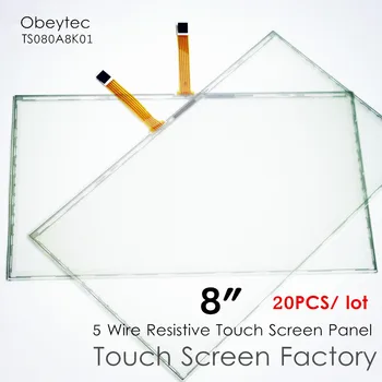 

20PCS! obeycrop 8" 16:10 Resistive Touch Sensor, five wire touch screen, Active area 174*104.5 mm, TS080A8K01