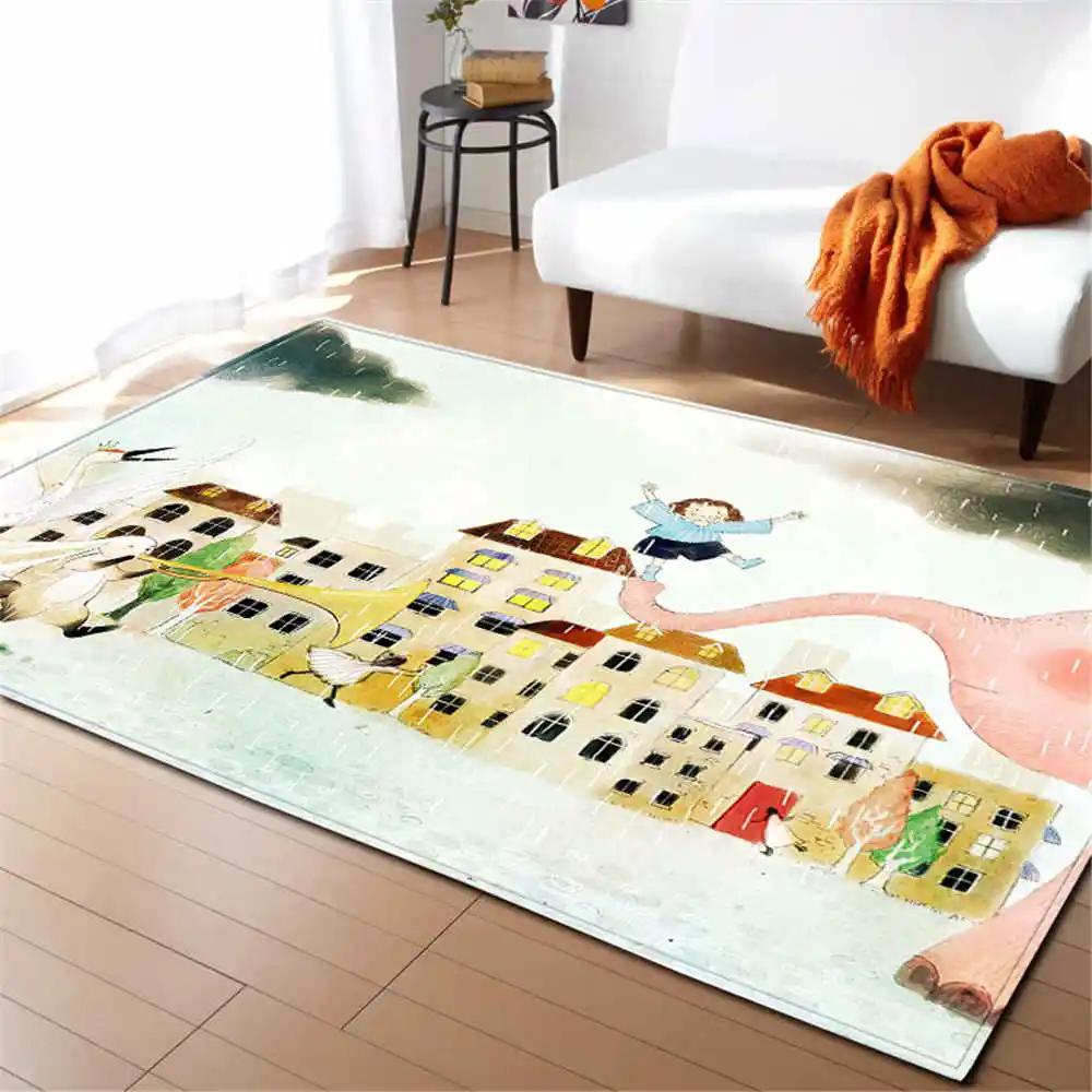 

Modern Children Room Carpets Girls Bed Room Decoration Area Rug Bedside Soft Flannel Mat Home Textile Living Room Rug Carpet