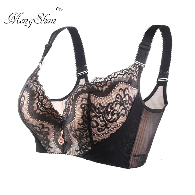 sexy lace large size bra push up women's bra 34-52C D E adjustment without  rims plus size bra push up women's bra 34-52C D E Cup - AliExpress