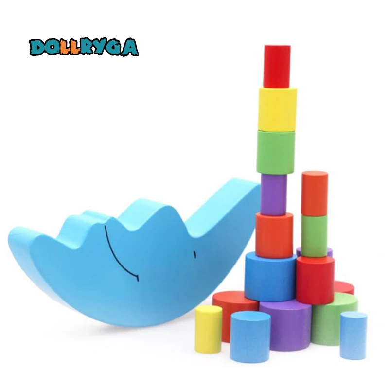 DIY Wooden Blocks Early Childhood Educational Control Balancer Blocks Wooden Rainbow Improve IQ Kid Gift Free Shipping DOLLRYGA 