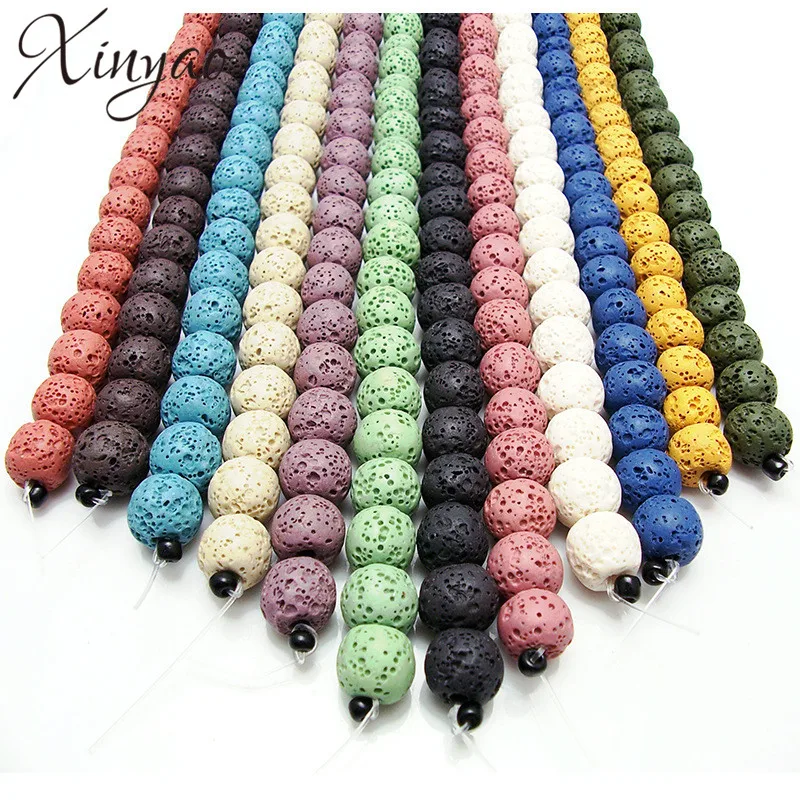 

1strand/lot Cheapest Black Volcano Lava Rock Round Loose Spacer Natural Stone Beads DIY Jewelry Materials F2884