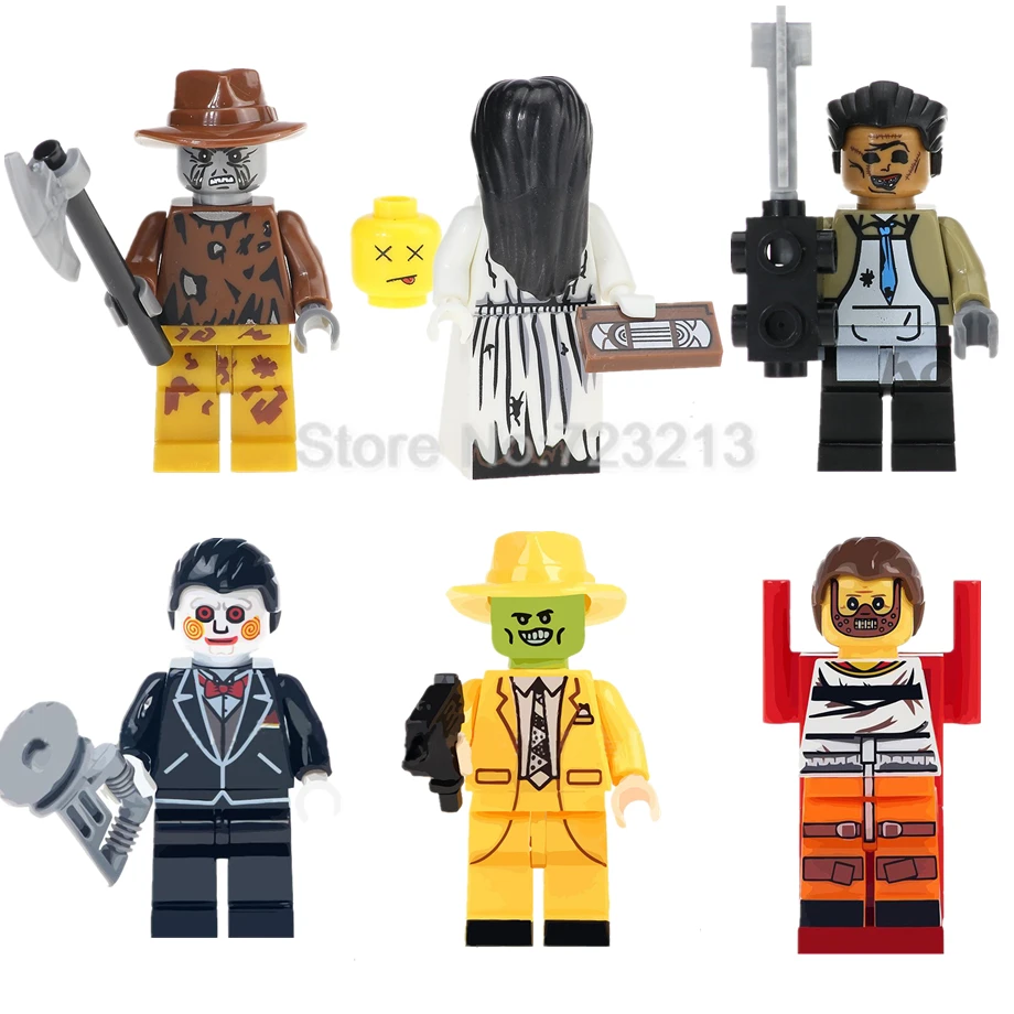 

Single Sale Horror Movie The Ring Figure Set Billy Freedy Jeepers Creepers Leatherface Comedy Building Blocks kits bricks Toys