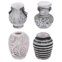 Новое поступление 1/12 кукольный домик миниатюрная керамическая фарфоровая ваза набор из 4 предметов кухонные игрушки Кукольный Дом Декорация подарок для детей