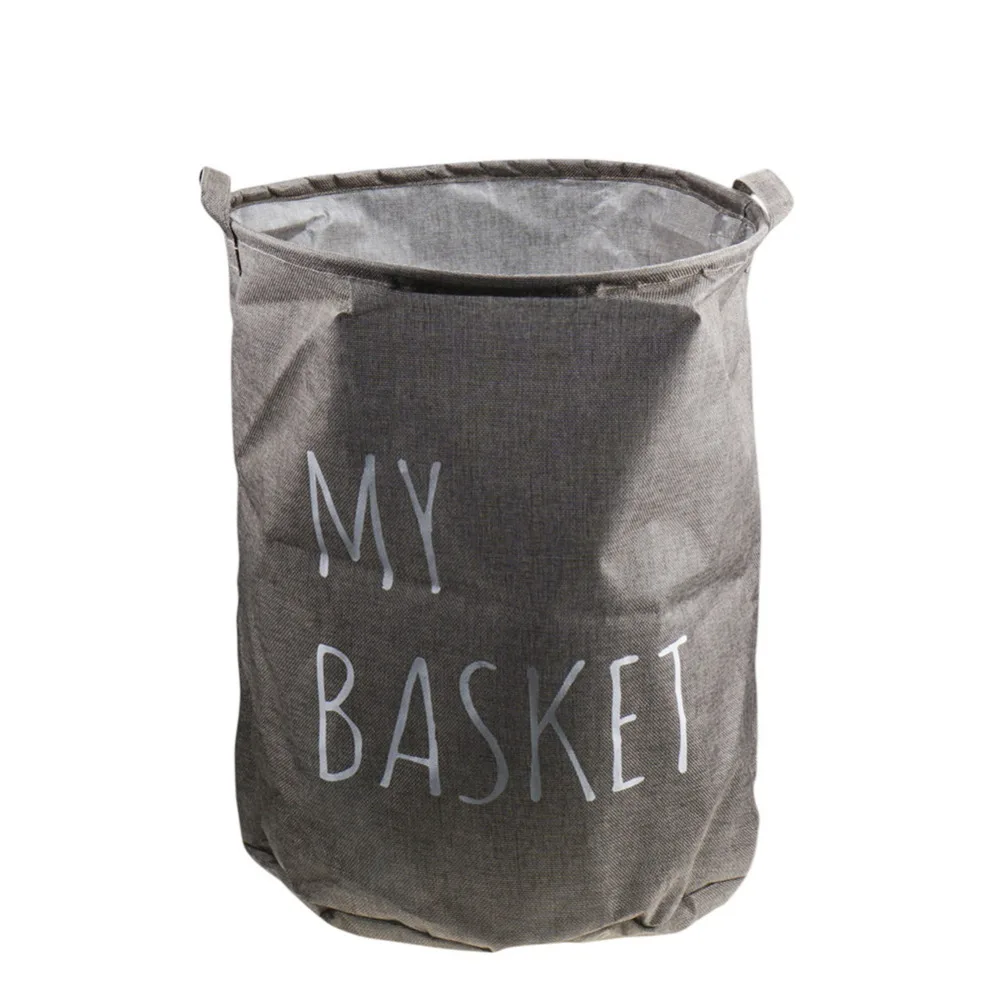 Cotton & Linen Foldable Buckets Clothes Washing Laundry Basket Hamper
